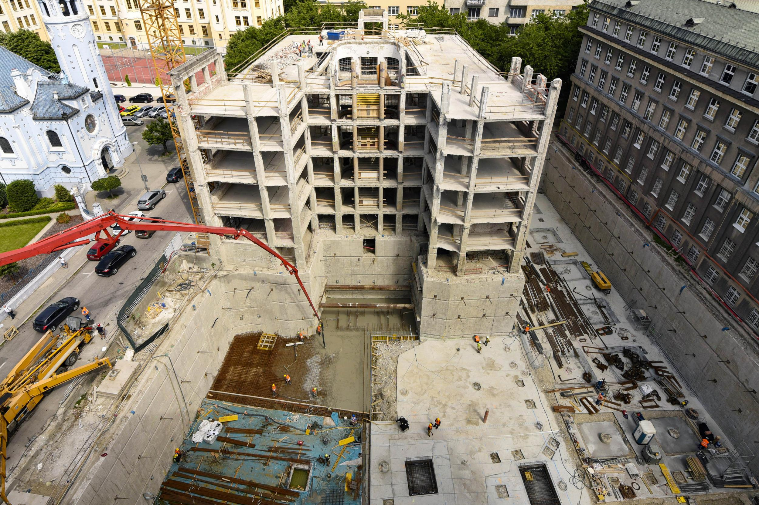 Underground garage excavation