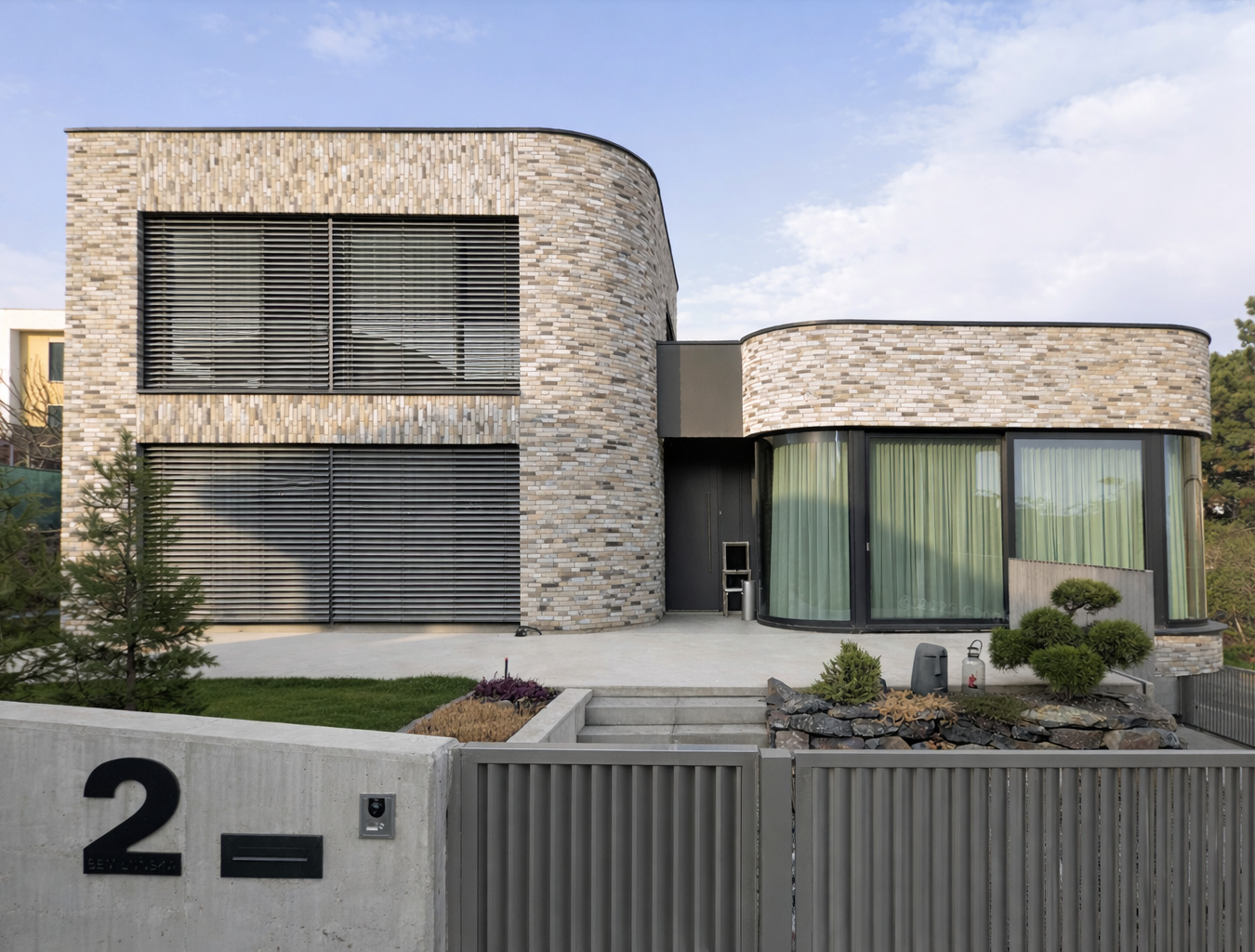 Family house with brick facade