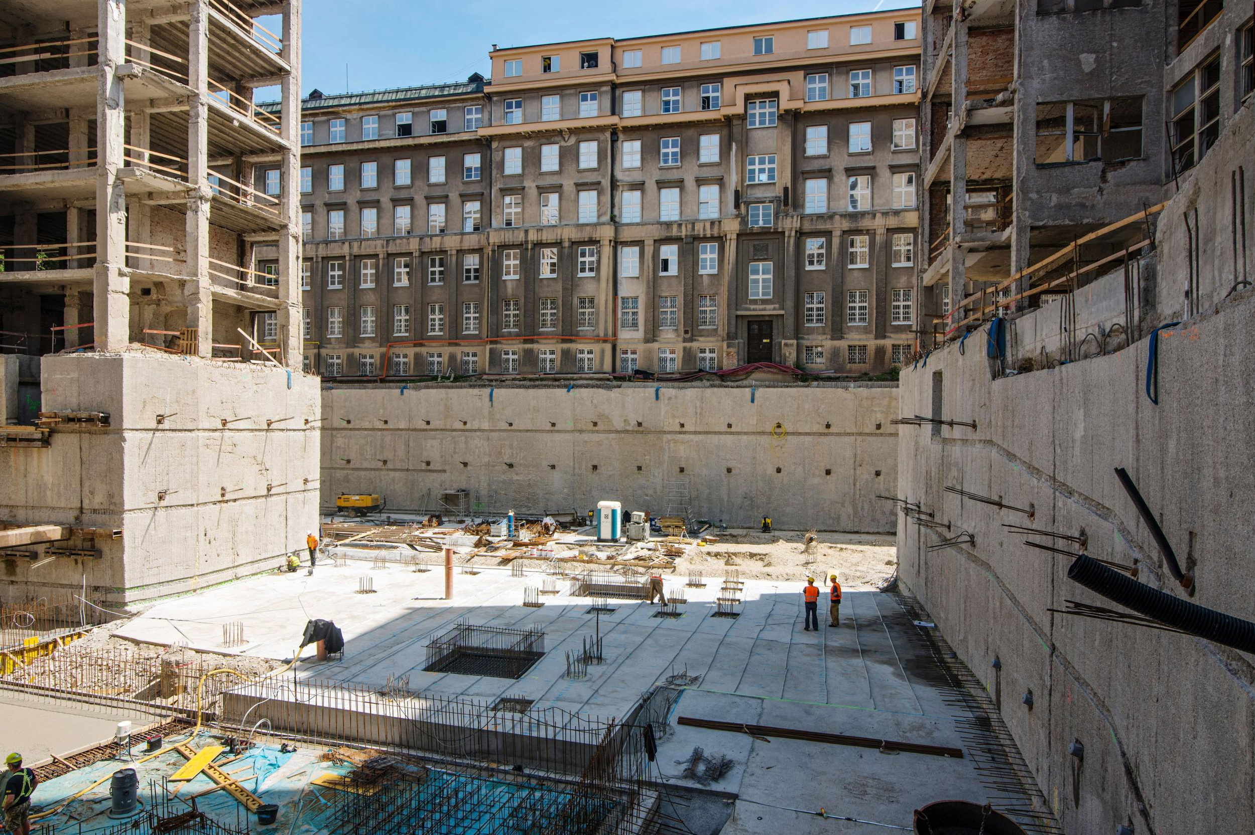 Underground garage excavation