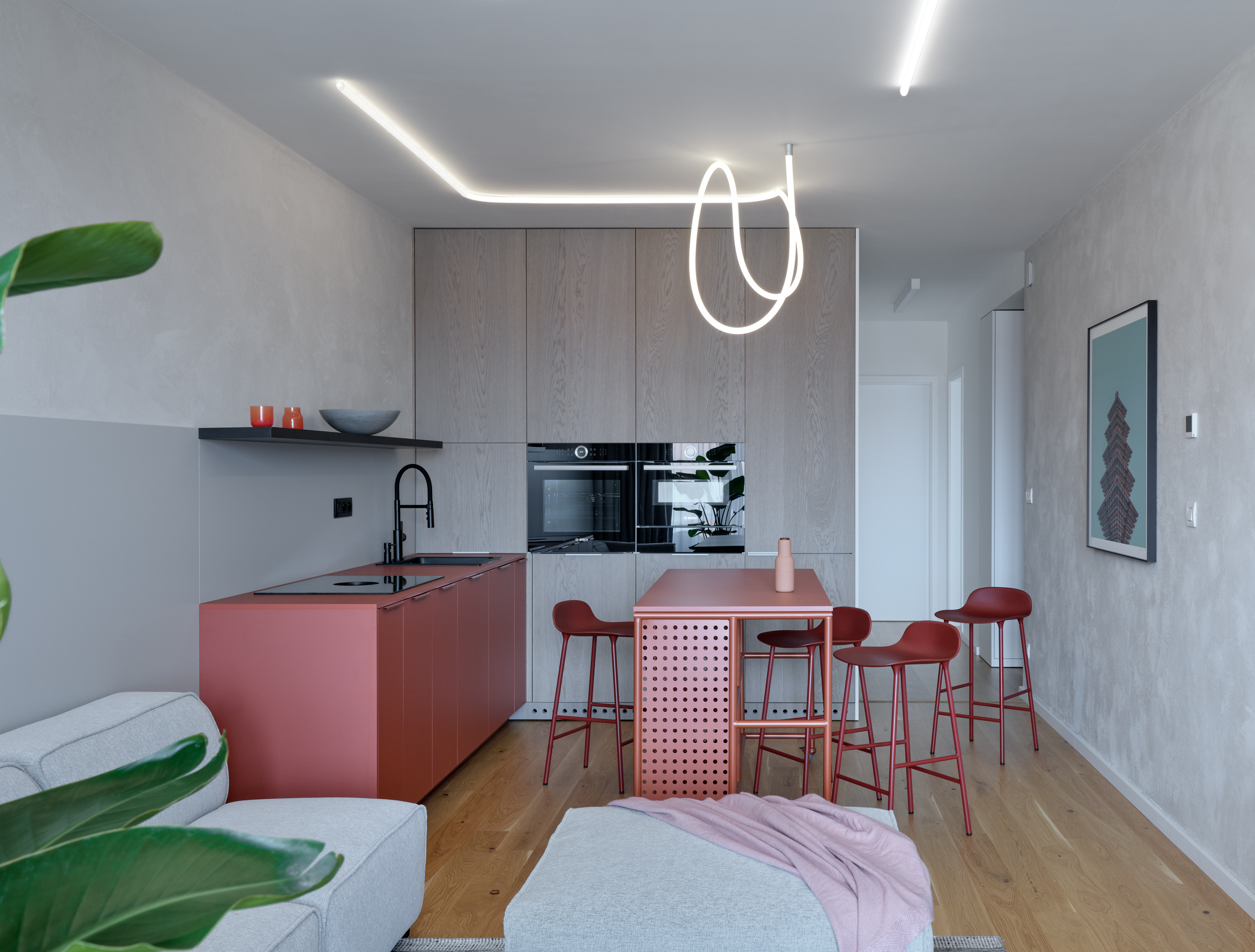 Industrial flat with colors