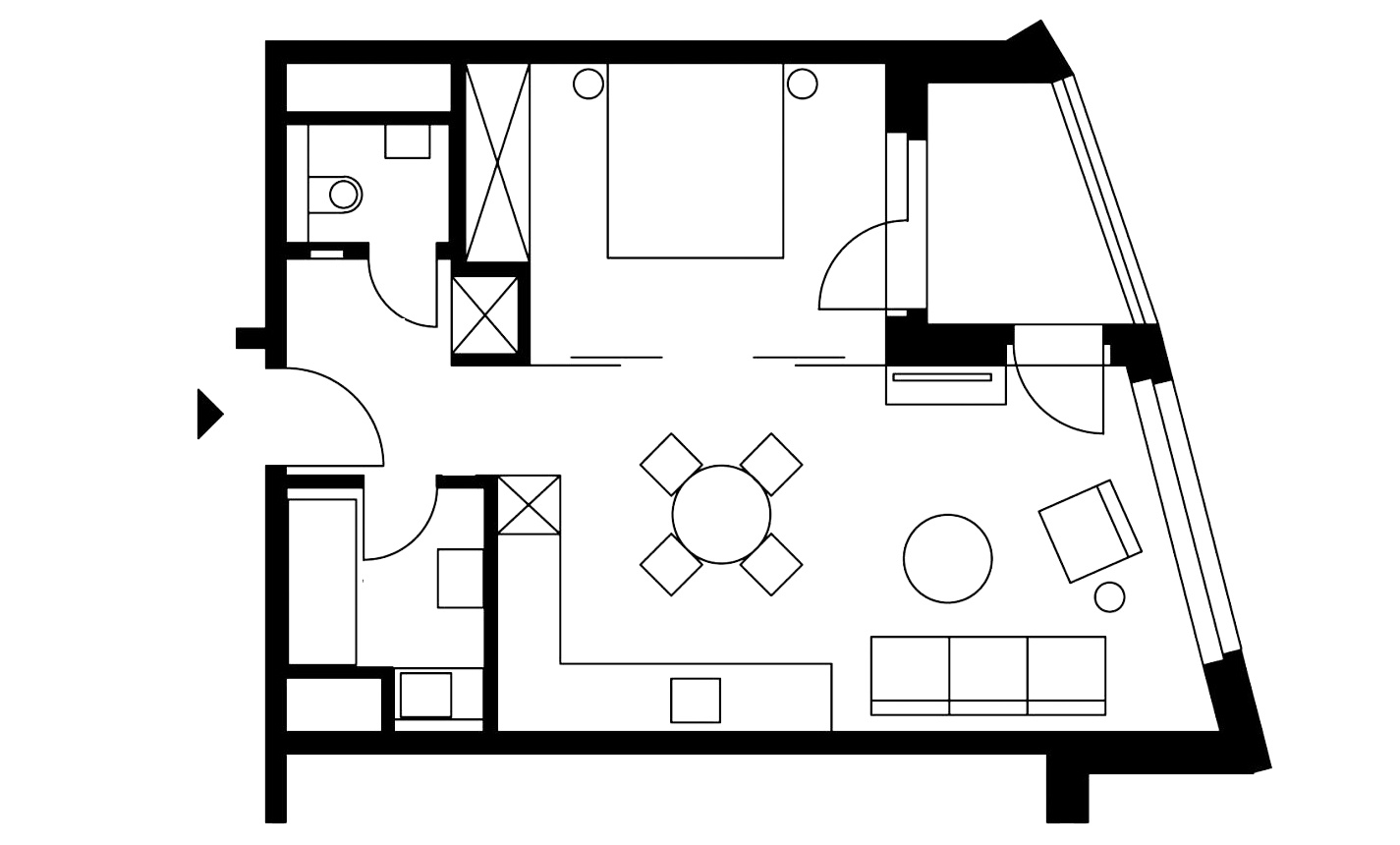 Single-bedroom apartment